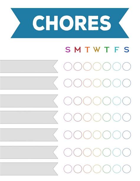 Free Printable Weekly Chore Charts Paper Trail Design Weekly Chore
