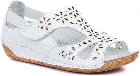 Pavers Kary33009 Wide Fit Sandals For Women Comfortable 6 White