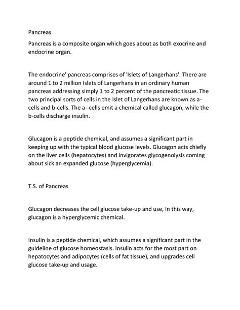 Document 19416 Easy Notes Pancreas Pancreas Is A Composite