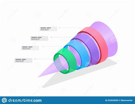 Funnel Infographics Diagram Template Cartoon Vector