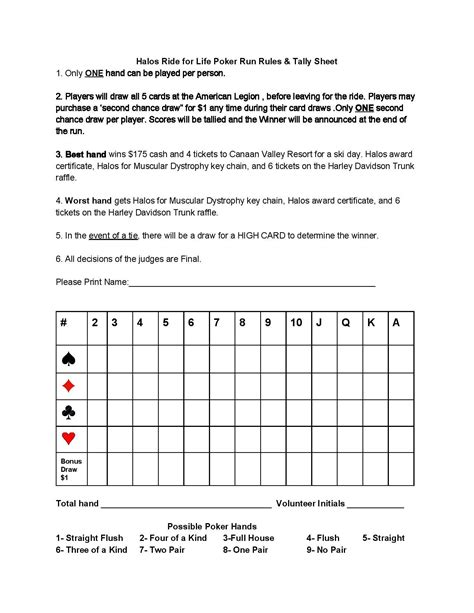 Farkle score sheets are used to play farkle. poker run score sheet template