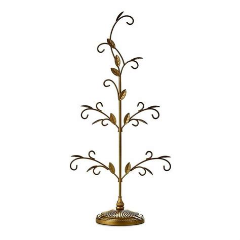 2017 Hallmark Gold Miniature Christmas Ornament Display Tree New With