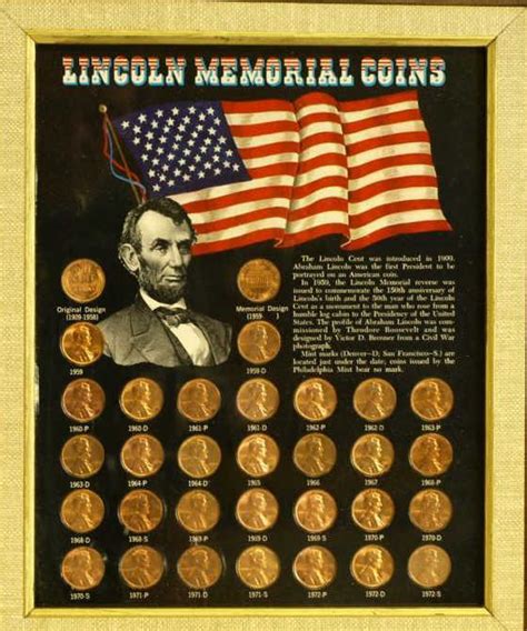 Collection Of 4 Framed Coin Sets Including Lincoln Memorial Coins
