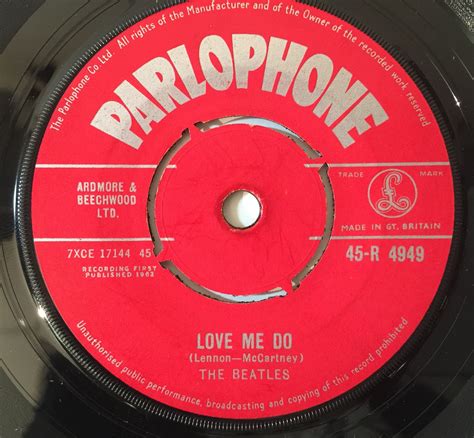 Lot 12 The Beatles Love Me Do 7 Original Uk