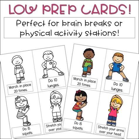 Movement Cards Task Cards Physical Activities Cards