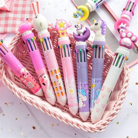 10 Colors Cute Animal Cartoon Multicolored Pens Kawaii Pens