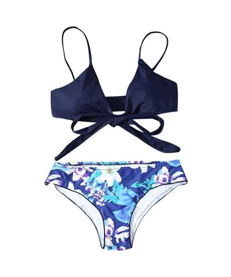 sexy halter floral print women bikini set purplish blue 2z98999612