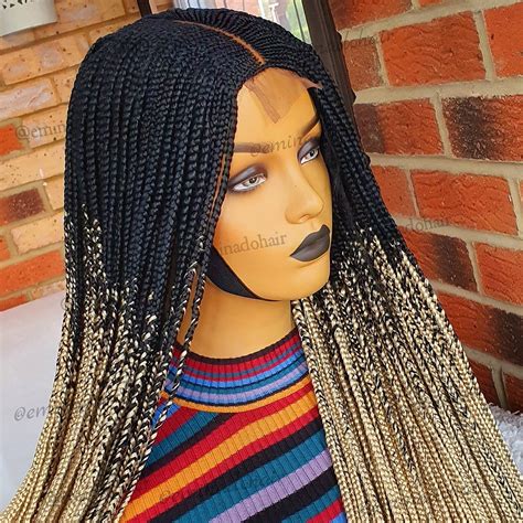 Mid Part Knotless Braid Wig For Black Women T For Women Full Lace
