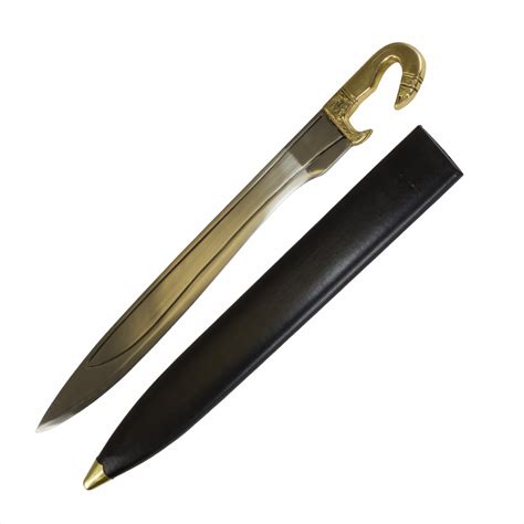 Greek Falcata Warrior Sword With Scabbard Brass Handle