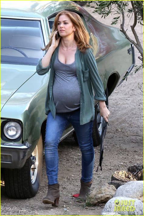 Isla Fisher Sports Huge Baby Bump For Her New Movie Visions Photo