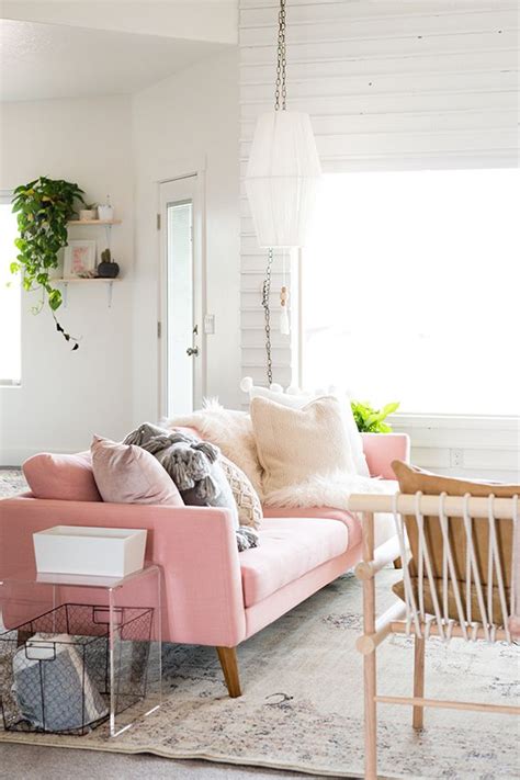 Emil Quartz Rose Sofa Pastel Living Room Pink Couch Living Room