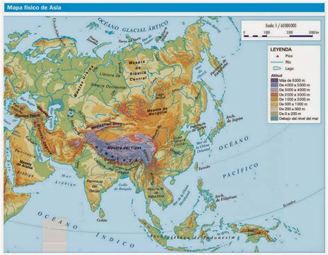 Asl Diversificación Mapa Asia Físico