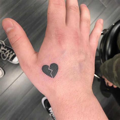 Broken Heart Tattoo On Chest Men Leafonsand