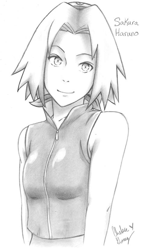 Sakura Haruno Naruto Shippuden ~done With Mechanical Pencil Art By