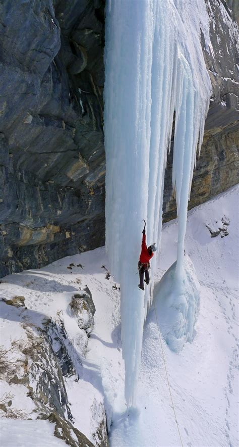Watch Climber John Freeman Rides Out A Massive Collapsing Ice Pillar
