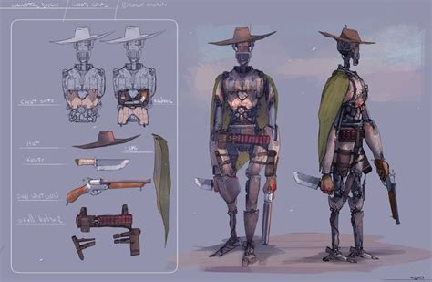 Artstation Cowboy Robot Tano Bonfanti Character Design Concept