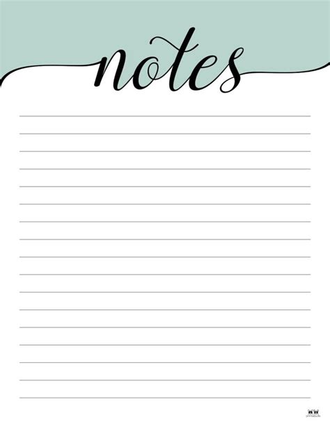 Printable Note Pages 6 Printable Notes Templates Printable Notes