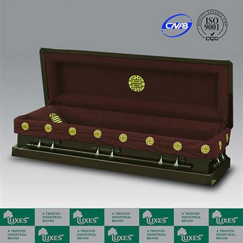 Luxes Chinese Style Full Couch Casket Wooden Funeral Caskets China