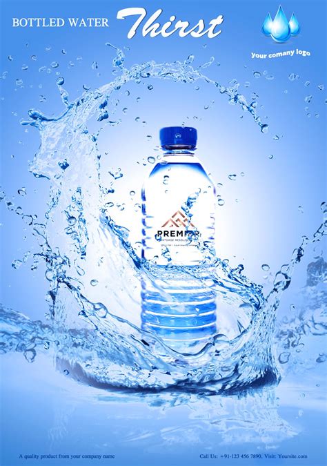 Water Bottle Advertisement Design Water Water Poster Bottle