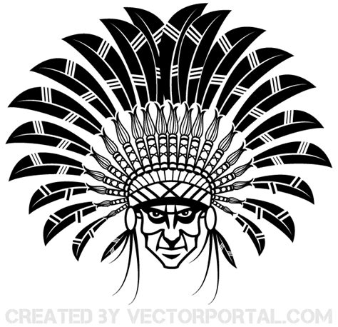indian chief wearing  headdress vector image