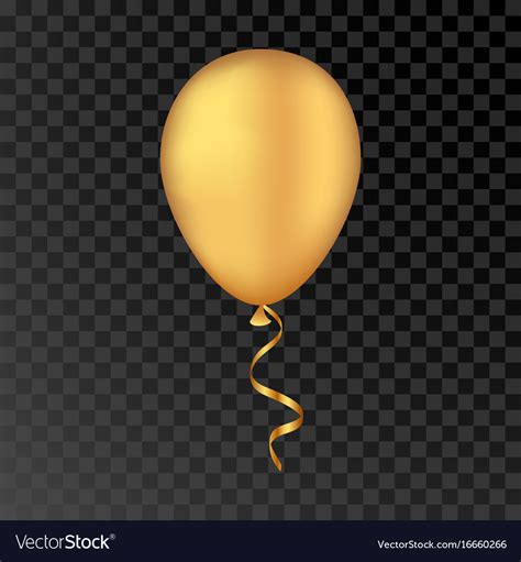 Gold Balloon On A Transparent Background Vector Image