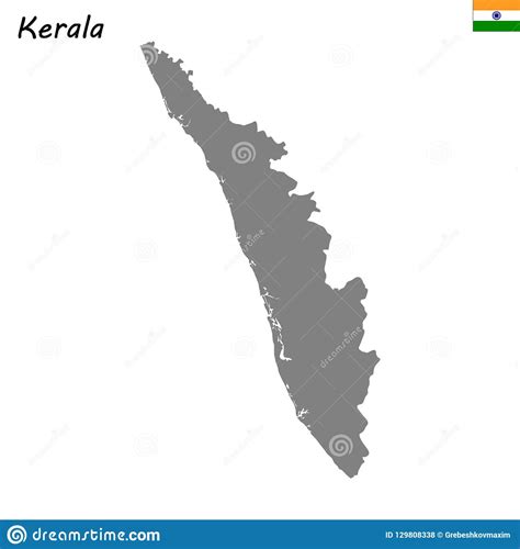 Click the satellite for a satellite image; Detailed Map Of Kerala Vector Illustration | CartoonDealer.com #9337210
