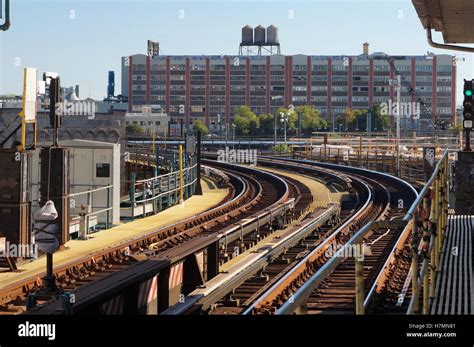 Elevated Train Tracks Of The New York City Subway In Long Island City