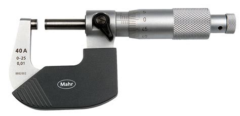 Mahr Inc Ratchet Thimble Outside Micrometer 0 To 1 In Range Inmm