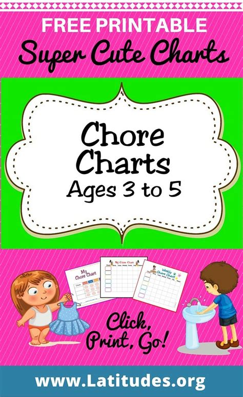 Printable Chore Charts For Kids Ages 3 5 Acn Latitudes Chore
