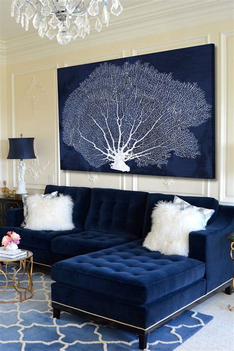 25 Stunning Blue Velvet Sofa Living Room Ideas Blue And White Living
