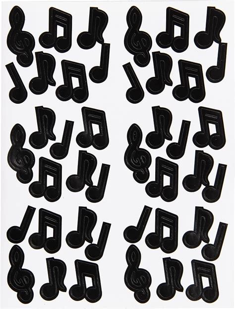 Musical Note Stickers Black 4 Shspkg Kitchen And Dining