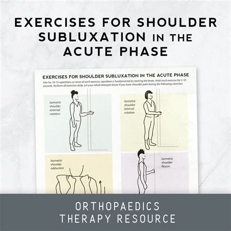 Exercises For Shoulder Subluxation In The Acute Phase Therapy Insights
