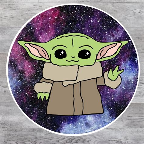 Baby Yoda Sticker Sticker Disney Decal Baby Yoda Star Etsy