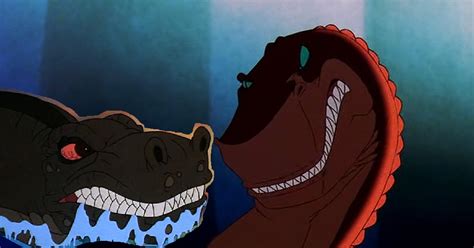 The Land Before Time Crossover Sharptooth Vs Rex The Land Before