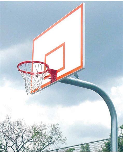 Heavy Duty Outdoor Gooseneck Basketball System 72 Steel Backboard