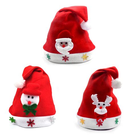 Funny Kids Christmas Hat Santa Claus Snowman Elk Snowflakes Children