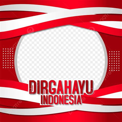 Gambar Twibbon Merah Bingkai Hari Kemerdekaan Indonesia Pita Merah