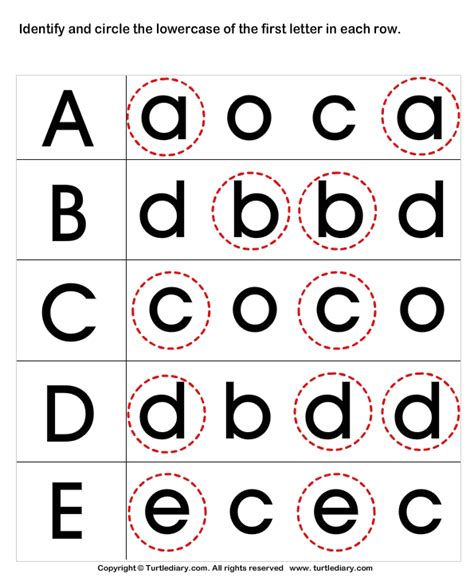 Recognize Letters In Lower Case 1 Worksheet Letter B