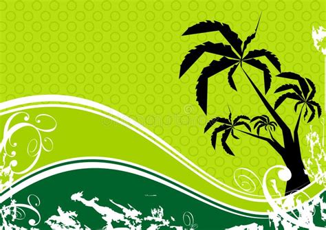 Palm Tree And Wave Stock Vector Illustration Of Leaves 5892687