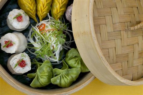 Dim sum is the chinese style of serving an array of small plates of savory and sweet foods, that together, make up a delicious meal. Mixed Dim-Sum ( 6 pieces) | Dim sum, Asian cuisine, Vegetables