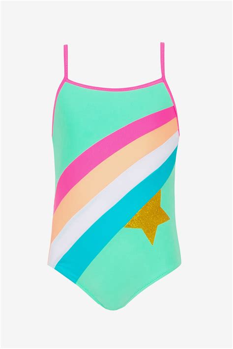 Sunuva Rainbow Star Girls Swimsuit Size 2 3 Left Mini Ruby