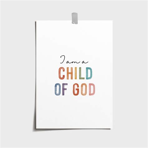 I Am A Child Of God Print Printable Wall Art Bible Verse Wall Art Etsy