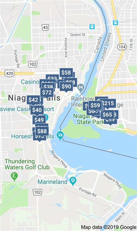 Map Of Hotels In Niagara Falls Canada Maps For You