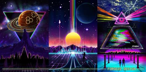 Synthwave Outrun Visual Art Design Neon 80s Grid Future