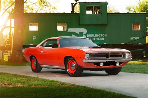 1970 Plymouth Hemi Cuda Muscle Classic Old Retro Red Usa
