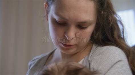 Mother Feeds Baby With Breast Milk Stock Image Image Of Parenting