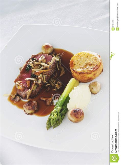 Plated Gourmet Steak Meal Stock Image Image Of Gourmet 61847311