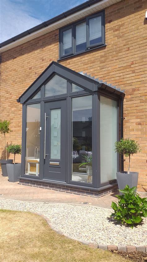 Shropshire door canopies make and supply handmade porches and door canopies across the uk. Modern Glazed porch design in 2020 | Upvc porches, Front ...