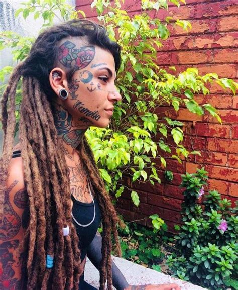 Dreadlocks Facial Tattoos Hot Tattoos Tattoed Girls Inked Girls