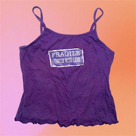 strappy purple vest top with cheeky motif and depop